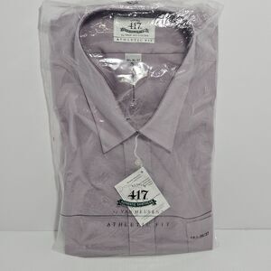 417 Van Heusen Mens Dress Shirt Size 18 1/2-36/37 Long Sleeve Button Up Athletic